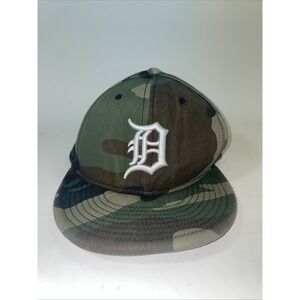 Detroit‎ Tigers Camo Snapback Hat Flat Brim Embroidered Logo Woodland Camouflage